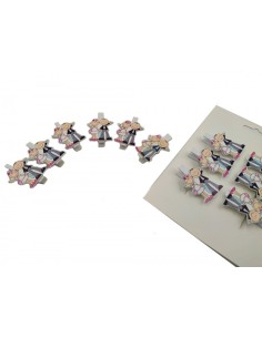 Mollette di legno decorative per matrimonio | 6 pezzi
