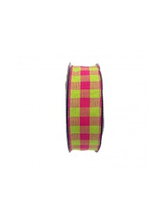 Nastro Decorativo con Pattern | Quadri - Verde/Fucsia -...