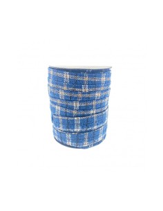 Nastro Decorativo con Pattern | Scacchi Blu/Ocra - 2cm x 1m
