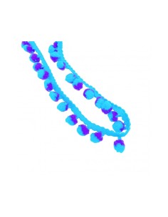 Nastro Decorativo con Pompon | Azzurro - Blu - 2cm x 1m