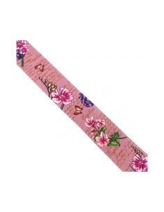 Nastro Decorativo con Rose | Rosa Scuro - 2,5cm x 1m