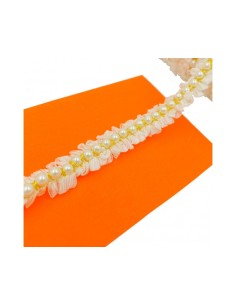 Nastro in Pizzo con Perline | 2cm x 1m