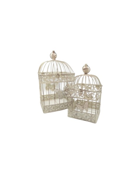 Decorazione Gabbie Quadrate Sfumate con Farfalle | 2 in 1