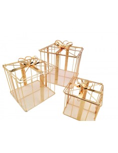 Decorazione Gabbie Rose Gold Quadrate | 3 in 1 2