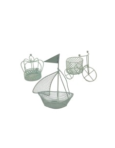 Decorazione Gabbietta Barca | Bianco - 11x8x4cm 2