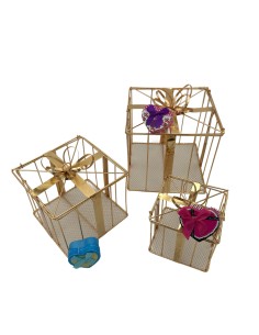 Decorazione Gabbie Rose Gold Quadrate | 3 in 1