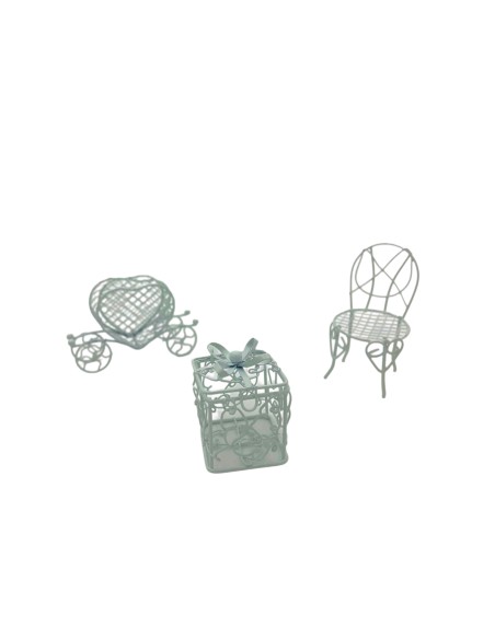 Decorazione Gabbietta Pacchetto Regalo | Bianco - 7x4,5x4,5cm