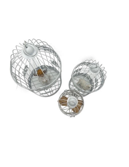 Decorazione Gabbie Bianche con Uccellini | 3 in 1