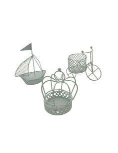 Decorazione Gabbietta Corona | Bianco -  8x8cm 2