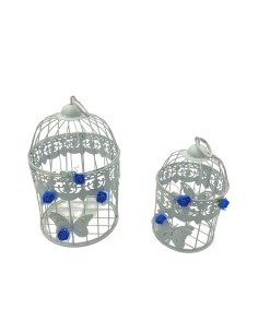 Decorazione Gabbie Bianche con Farfalle | 2 in 1