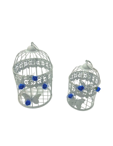Decorazione Gabbie Bianche con Farfalle | 2 in 1