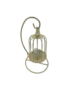 Portacandela Gabbietta Beige 22x12cm 2