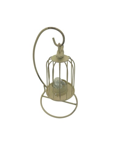 Portacandela Gabbietta Beige 22x12cm