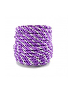 Cordoncino Tessuto Intrecciato - Viola/Argento | 5mm x 20m