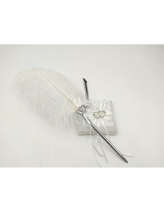 Penna Decorativa con Piuma Bianca