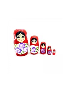 Matrioska | Rosso / 12x6,5cm - 5 pezzi