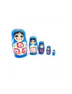 Matrioska |Celeste / 12x6,5cm - 5 pezzi