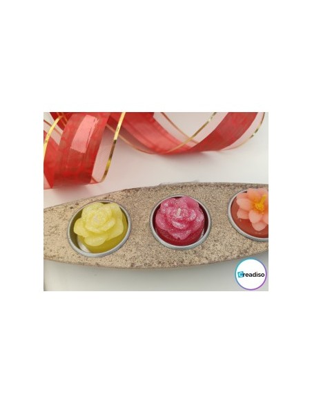 Set 6 Candele con glitter | Giallo - 3,5x2,5cm