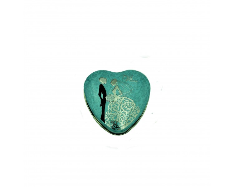 Scatola Regalo Cuore Verde Acqua 7x7x4cm