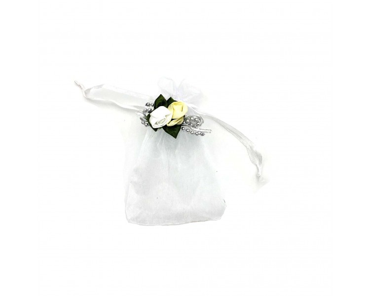 Portaconfetti in Organza 12x8cm Bianco