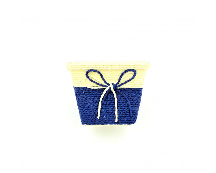 Vasetto con Fiocco 13x10cm Blu