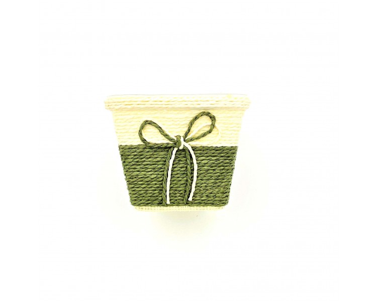 Vasetto con Fiocco 13x10cm Verde