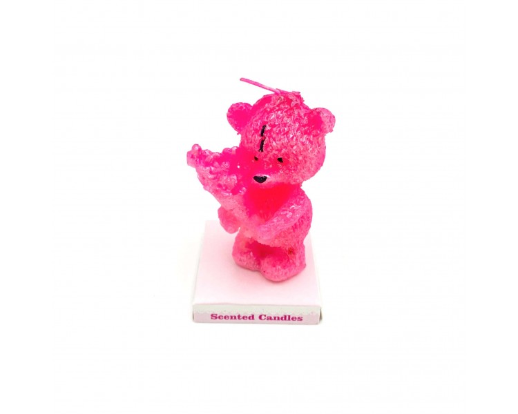 Candela Profumata Orso Fucsia 8x5,5x4cm