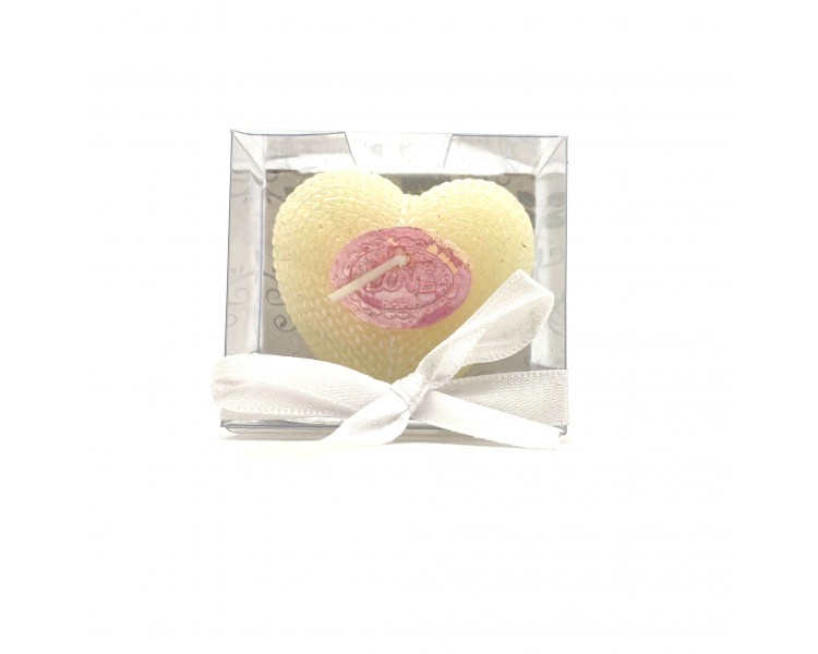 Candela Cuore | Panna - 5x5x2,5cm