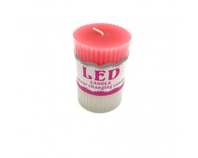 Candela Led Bicolore Bianco Rosa 8x5