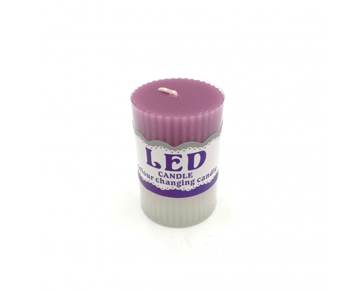 Candela Led Bicolore Bianco Viola 8x5