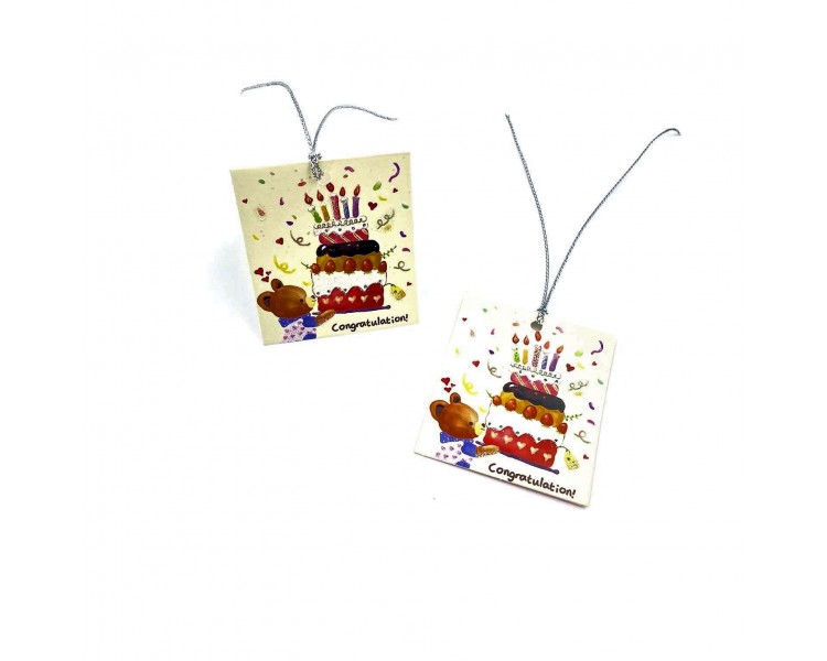 Coppia Bigliettini Auguri 5,5x6,4cm