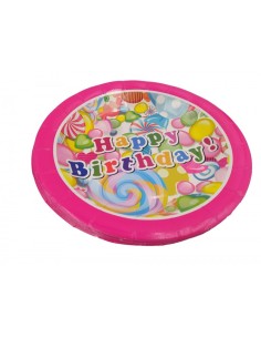 Piatti di carta per feste Happy Birthday | 18 cm - 10 pezzi