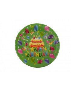 Piatti di carta per feste Happy Birthday | 23 cm - 10 pezzi