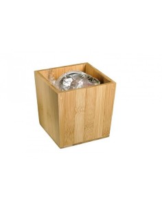 Porta Rifiuti da Tavolo in Bamboo - 11x11x11 cm