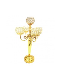 Portacandele Oro con Decorazioni 59x38cm