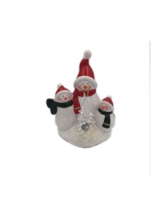 Pupazzi di Neve Decorativi con Luci Interne | 12,5x12x16cm