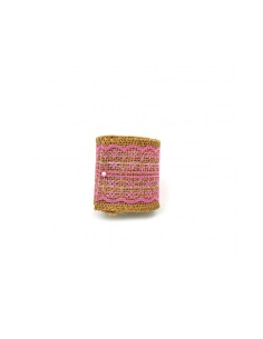 Rete in Juta Decorazione 6cm x 2m Pizzo Rosa