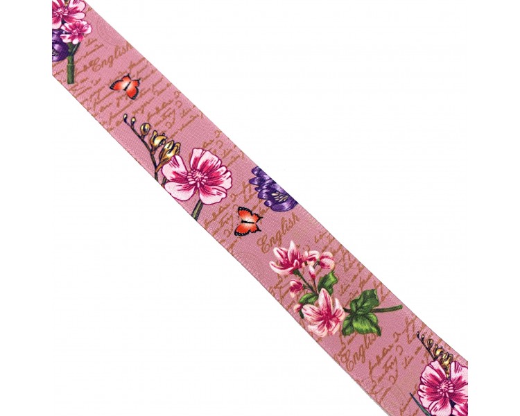 Nastro Decorativo con Rose | 2,5cm x 1m