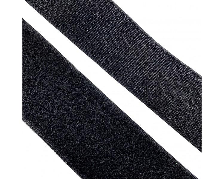 Adesivo a Strappo in Velcro da Cucire | Nero - 5cm x 1m