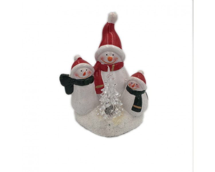 Pupazzi di Neve Decorativi con Luci Interne | 12,5x12x16cm