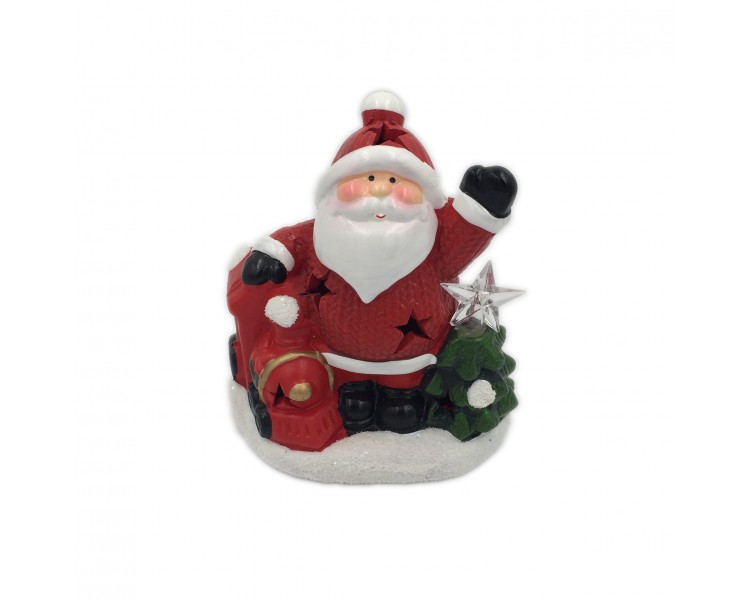 Babbo Natale Decorativo con Luci Interne | 13,5x8,5x15cm