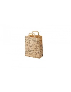 Shopper Avana con Scritte - 27+16x29 cm - 50 Pezzi