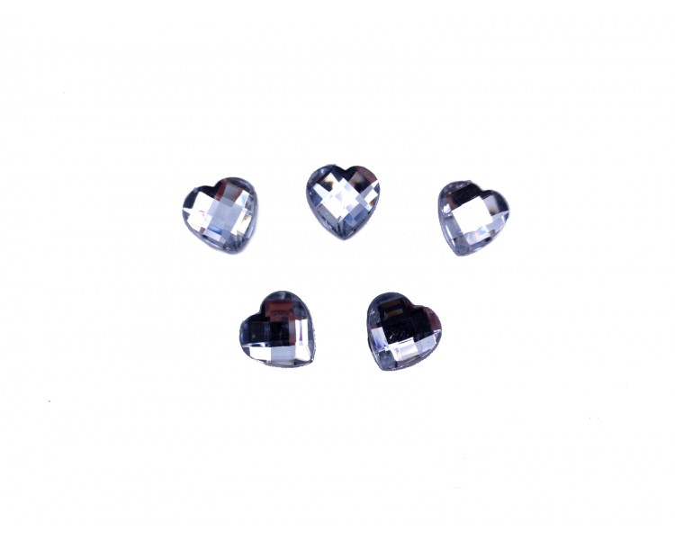 Zirconi cuore | Argento / 16mm - 5 pezzi