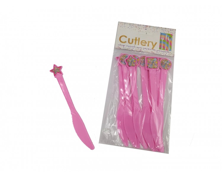 Coltelli per feste | Rosa - 10 pezzi