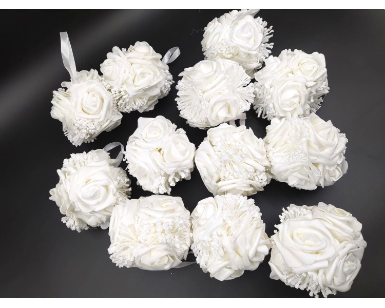 Fiori decorativi | Bianco / 12 cm - 12 pezzi