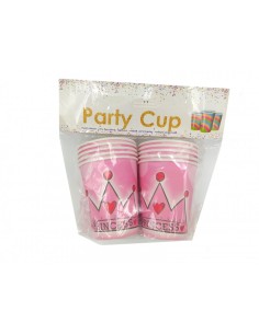 Bicchieri di carta per feste - Princess | Rosa - 10 pezzi