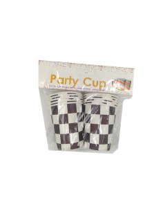 Bicchieri di carta per feste |  Bianco/Nero - 10 pezzi
