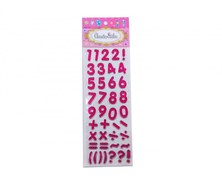 Adesivi numeri stickers | Fucsia