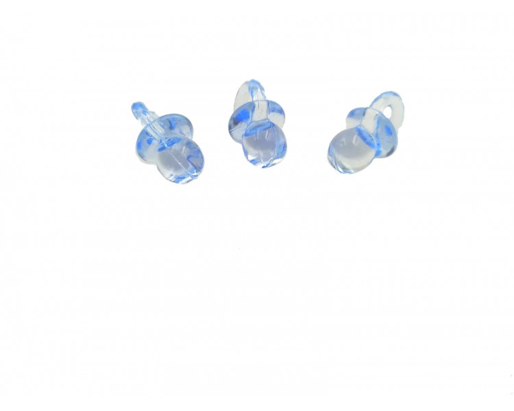 PVC Ciuccio Decorazione | Blu / 1x2cm - 100 pezzi