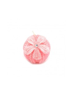 Candela con Fiore Rosa 7x7cm